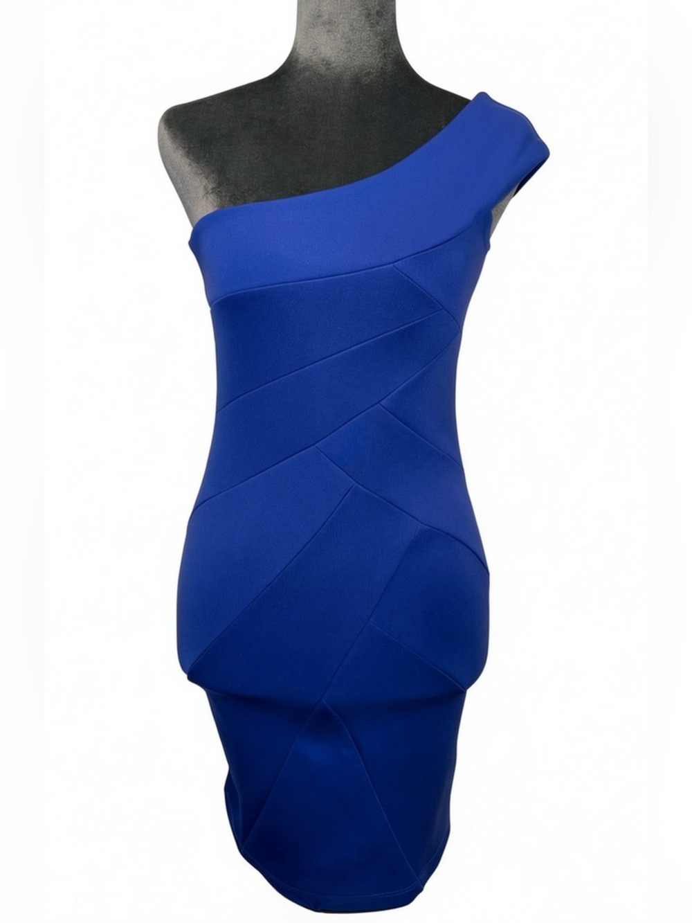Foreign Exchange Royal Cobalt Blue One Shoulder Bodycon Dress S